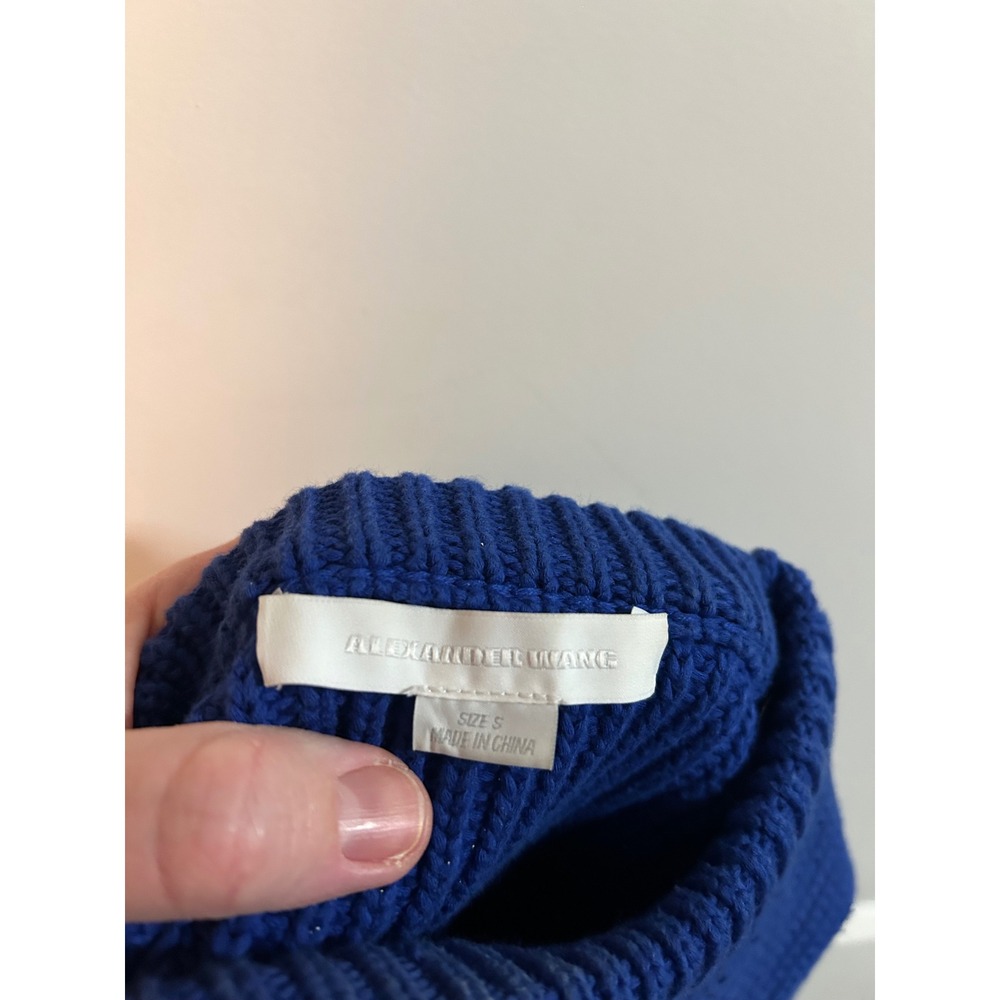 Alexander Wang Knit Sweater Royal Blue Asymmetrical Zipper Size S - Picture 4 of 6